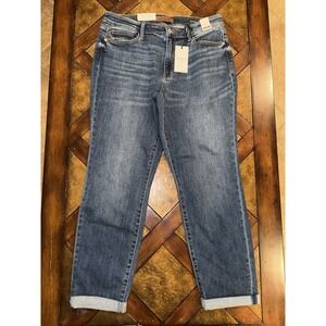 Judy Blue Women's Mid Rise Boyfriend Cuffed Jeans 11/30 (31x27)